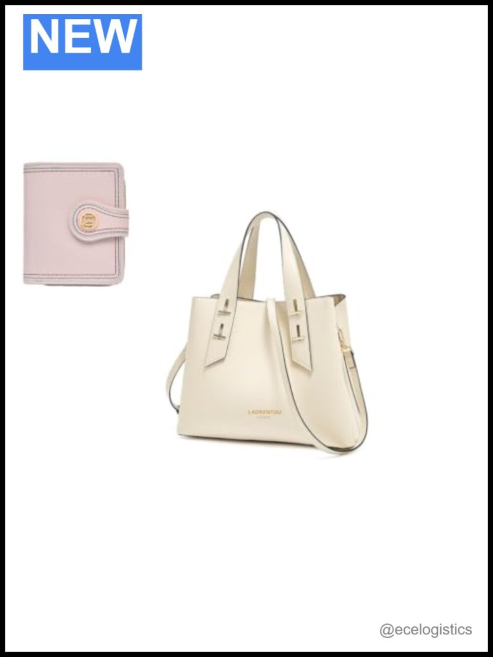 Genuine Leather Women Crossbody Handbag Satchel with Small Bifold Wallet
